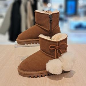 [베어파우(슈즈)]FAIRY 아동 겨울 방한 사이드지퍼 양털부츠 히코리 K2932002QD-K