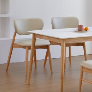 베스트리빙 노아 인테리어 고무나무 원목 식탁 의자 2개