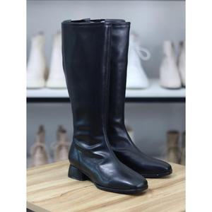 바이로쏘 세이브존06 소가죽 심플 베이직 로우힐 3.5cm 롱부츠 (BY)24F12267DB3