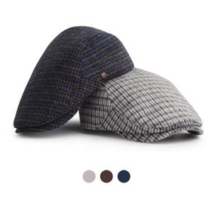 [디꾸보][디꾸보]울 체크 헌팅캡 플랫 모자 HN667NE