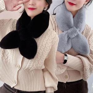 귀엽고 겨울철 따뜻한 페이크퍼 여자 방한 목도리