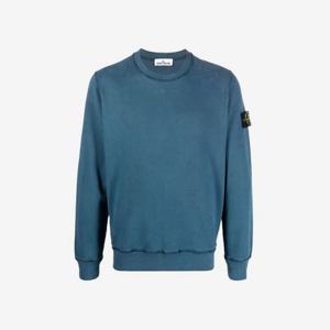 스톤아일랜드 21FW 751563020 V0023 와펜패치 에메랄드블루 남성 맨투맨