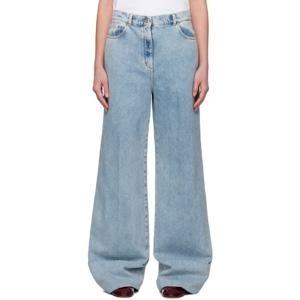 26 SS 랑방 여성 블루 와이드 핏 데님 진 251254F069000