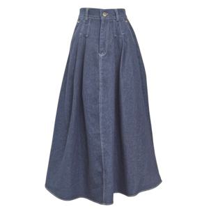 [포커스]핀턱 데님 롱 스커트 (FS5A3SK3036)