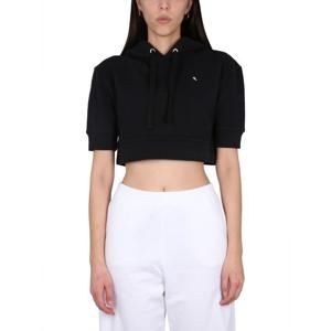 라프시몬스 크롭 로고 자수 후드티셔츠 231W174 190040099