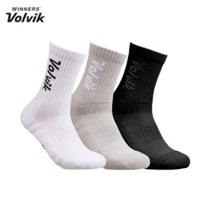 [볼빅] VBEB 클래식 로고 중목 남성 골프양말 3종택1