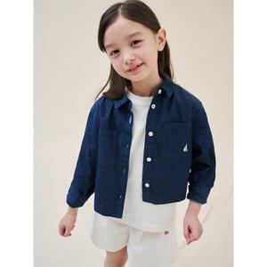 [TAG 89000원][빈폴키즈] 진청 여아 데님 크롭 셔츠 네이비 (BI5264G90R)
