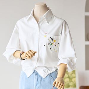 [한정수량] [커스텀에이블] 원포켓 자수 스트링 셔츠_T2502BL012A