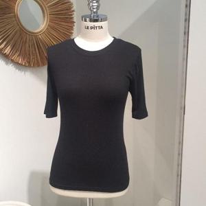 르피타 HC06 골지 라운드 반팔(블랙) L252BTS410