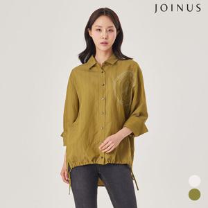 스탬프 밑단 스트링 셔츠_JACU4-WRC160