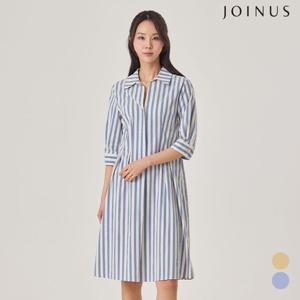 스판 린넨 스트라이프 7부 원피스_JACU4-WOP120