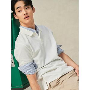 [빈폴멘] 오픈넥 반소매 티셔츠  화이트 (BC5342C141)