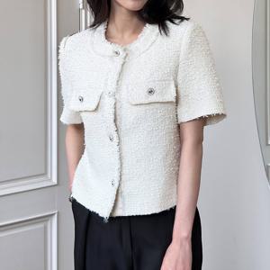 [한정수량] [모리스커밍홈] 프린지 썸머 트위드 반팔자켓_M2504JK020B