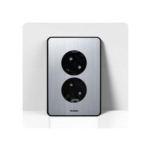 현대 하이콘80 매입2구 콘센트 실버 옥내용 스위치 현대