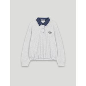 [코데즈컴바인] 데님카라 배색 자수 티셔츠 (CKA-TS304W2)