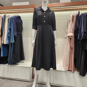 수스 HC04 오픈카라 뒷밴딩 포인트 원피스 S251NOP303