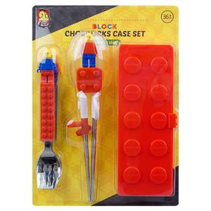 옥스포드 블럭 스텐수저포크 케이스세트 오른손 레드 스푼포크젓가락세트 어린이수저세트 스텐수저포크세트