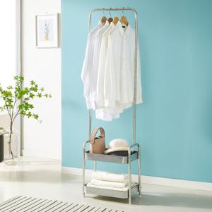 [키모] 이동식 스탠드 미드센츄리 트롤리 수납 스테인리스 행거 2단 400