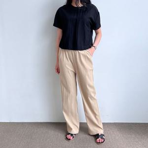 누베라 린넨 여자 원턱 와이드 팬츠 SD-230613W