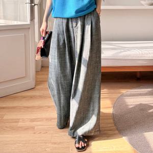 [한정수량] [모리스커밍홈] [55-77]뒷밴딩 와이드 린넨 데님팬츠_M2504DP602B