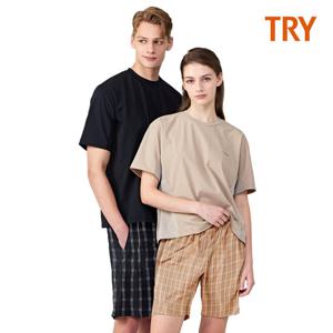 [트라이] 남여 선염 체크 5부 하의  J41