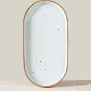 이천도자기 순수화 긴 타원형 접시 29cm 그릇 식기 사각찬기 생선접시 접시 도자기접시 앞접시 작은접시 도