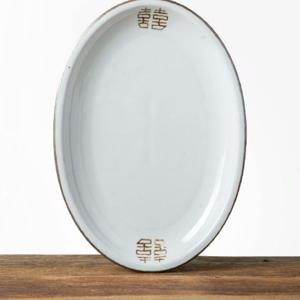 이천도자기 희고백자 타원부페 접시 4호 28.6cm 부페접시 뷔페접시 큰접시 요리식기 요리접시 메인디쉬 메