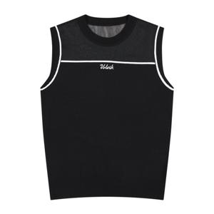 [볼빅어패럴] 여성 골프 오간자 믹스 니트 베스트 VLKVP401_BK