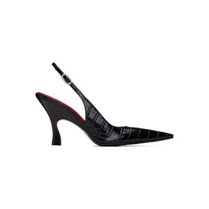 Stella McCartney 힐 블랙 엘사 포인트 토 슬링백 힐 251471F122004