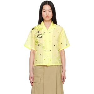 겐조 셔츠 옐로우 겐조 파리 겐조 피오니 자수 셔츠 251387F109002