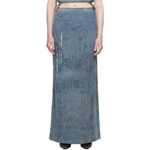 디젤 롱스커트 블루 메간 Fsg 데님 맥시 스커트 251001F093004