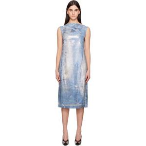 아크네 원피스 블루 프린트 시퀸 미디 드레스 251129F054000