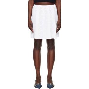 지방시 미니스커트 화이트 모노그램 72 플리츠 자카드 미니 스커트 251278F090004