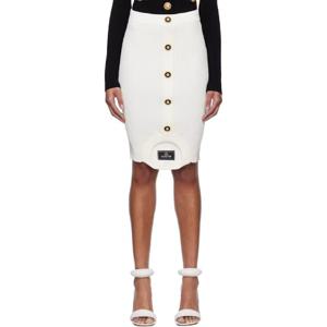 발망 미니스커트 화이트 옵티컬 일루전 골지 니트 미니 스커트 251251F090004