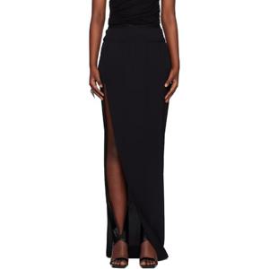 릭오웬스 롱스커트 블랙 할리우드 코쿤 크레이프 맥시 스커트 251232F093035