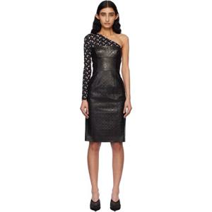 마린세르 원피스 블랙 무노그램 가죽 미디 드레스 251020F054006