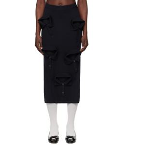 모스키노 롱스커트 네이비 멀티 칼라 니트 미디 스커트 251720F093000