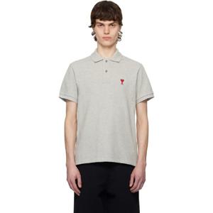 AMI Paris 폴로셔츠 그레이 아미 드 꾀흐 코튼 폴로 셔츠 251482M212007