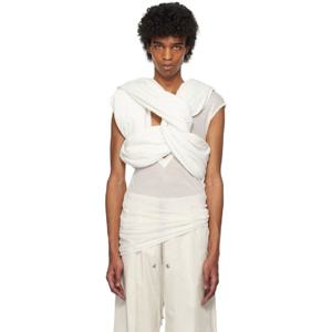 릭오웬스 티셔츠 오프 화이트 할리우드 트리플 도넛 탑 251232M213005