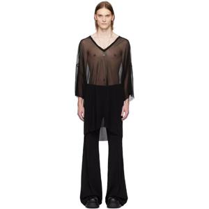 릭오웬스 티셔츠 블랙 할리우드 V 토미 티셔츠 251232M213143