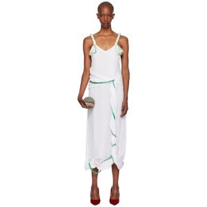 JW앤더슨 원피스 화이트 태슬 스트랩 트위스트 미디 드레스 242477F054002