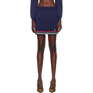 카사블랑카 미니스커트 네이비 베이스볼 플리츠 미니 스커트 251195F090007
