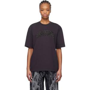 가니 티셔츠 블랙  헤비 코튼 드롭 숄더 티셔츠 251144F110014