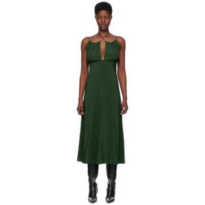 토템 원피스 그린 실크 맥시 드레스 241771F055000