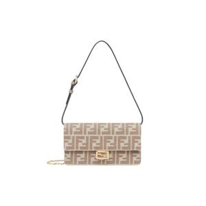 펜디 FF 자카드 체인 바게트 월렛 베이지 8M0498AUNJF1SNP