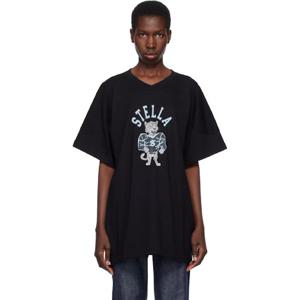 Stella McCartney 티셔츠 블랙 레오파드 마스코트 티셔츠 252471F110002