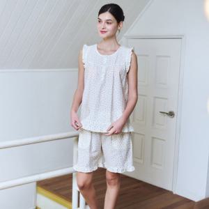 비너스 시원한 착용감 크리즈 도트 나염 여성 실내복 반바지 VEP3933F