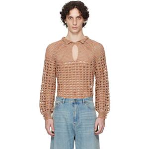 발렌티노 폴로셔츠 멀티컬러 코튼   물린 리넨 스웨터 251476M212003