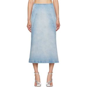 드리스반노튼 스커트 블루 데님 맥시 스커트 242358F092033