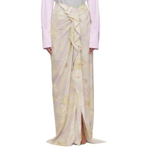 드리스반노튼 롱스커트 멀티컬러 실크 맥시 스커트 242358F093005